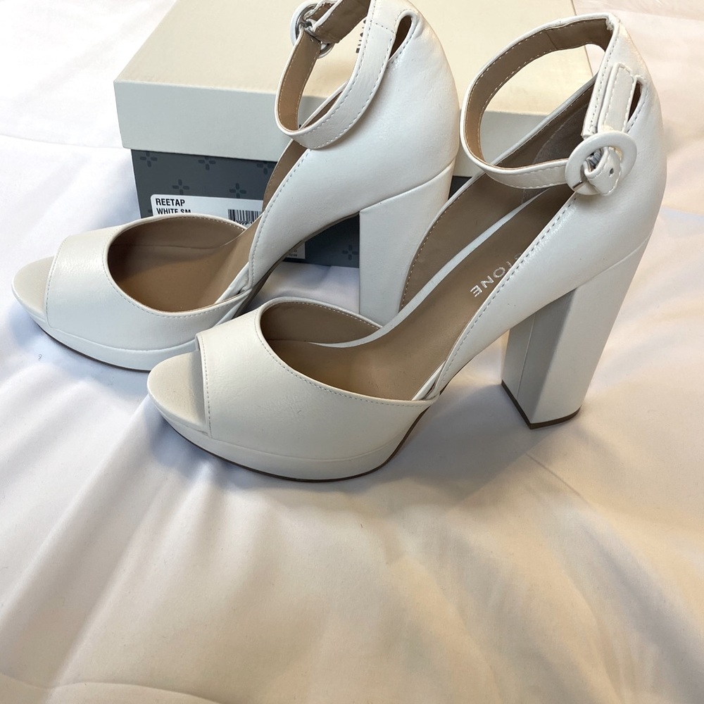 White Platform Peep Toes